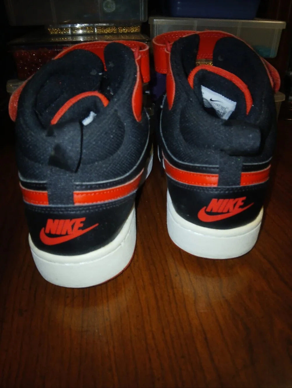 Big Kid's Nike Court Borough Mid 2 Black/University Red-Wht (CD7782 003)